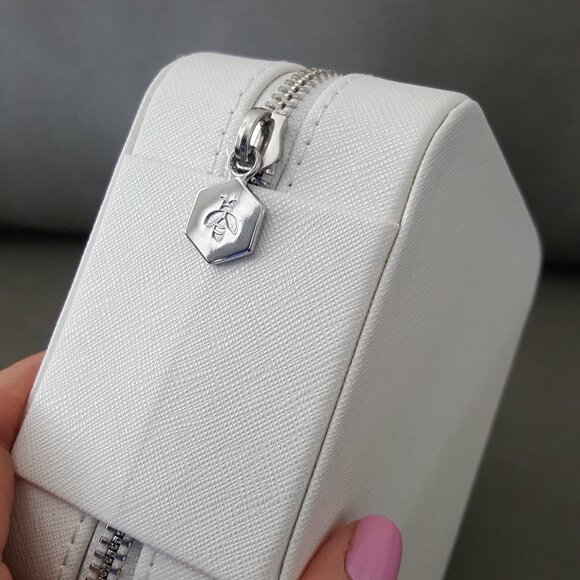 Mya Mini Jewelry Travel Case White Mirror Organizer Storage Box Mini Small - Picture 9 of 10